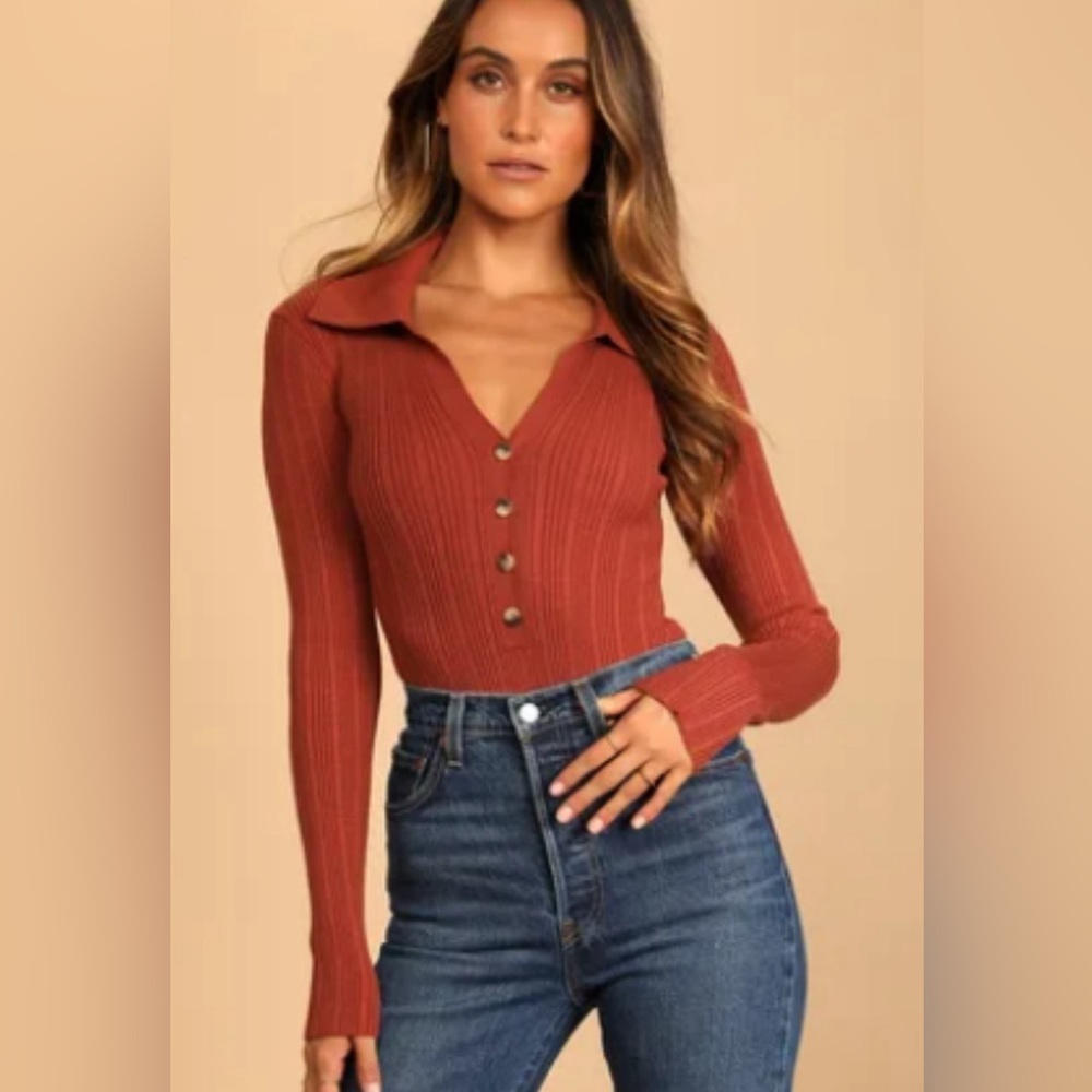 Ribbed Button-Up Long Sleeve Bodysuit